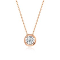 18K gold bubble necklace Mosan diamond pendant big name with choker Au750 rose gold inlaid yellow Platinum