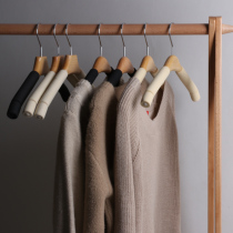 Non-slip household multifunctional wardrobe non-scratch anti-shoulder corner solid wood hanger solid wood hanger storage adhesive hook wooden hanger