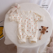 Newborn baby clothes one-piece summer thin cotton monk clothes female baby rompers 03 months spring autumn and winter
