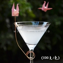 Ring roll head cocktail bar fruit olive stick disposable wine needle fruit stick decorative cocktail bamboo stick