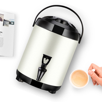 Stainless steel milk tea barrel insulation bucket Commercial soymilk bucket milk tea shop hot and cold double insulation herbal tea bucket with faucet