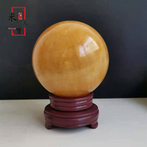 Natural Topaz feng shui polo ornaments office zhaicai town house transfer ball living room Courtyard decoration home accessories