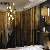 Personalized custom gilt figure light luxury mosaic cut painting TV background wall dining living room parquet puzzle decorative mural