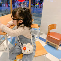 Ultra Cute Rabbit Bag Bag Children 2021 New Plush Girl Slanted Satchel Fashion Mini Little Baby Backpack