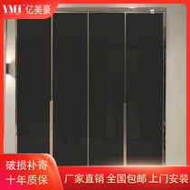  Glass door custom wardrobe door Light luxury minimalist cloakroom Tempered glass door bookcase glass flat door cabinet door