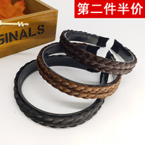 Wig female hair hoop Korean jewelry twist braid with teeth non-slip hair hoop pressure hair wide-side headband hairpin adult