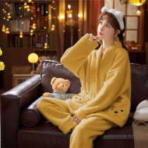 Pajamas women autumn and winter 2021 New cute girls long sleeve cardigan cute girls home clothes womens suits