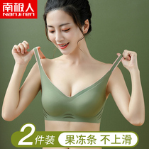 Underwear womens summer thin small breasts gathered without steel ring to collect milk breathable sports underwear beautiful back no trace bra bra