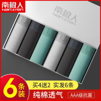 Antarctic underwear men mens cotton four-corner shorts head students summer thin antibacterial sports boys flat pants