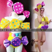 Performance costume Christmas gift candy suit split female singer Djds dance team Gogo party