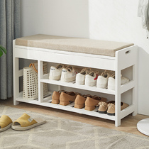 Solid wood shoe replacement stool all solid wood household door shoe cabinet shoes stool one bench shoe cabinet soft bag cushion luxury