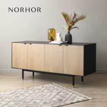 Original clothing Import Nordic expression NORHOR Middle Sweden PMA CLE Four doors oak black frame storage dining side cabinet