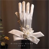 Youying original new super fairy handmade smart flower bud bow gloves Bride wedding accessories photo studio with makeup