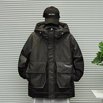 Toilwear hooded short down jacket mens fat plus size fat cowboy white duck down thick anti-cold jacket jacket