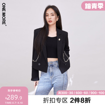 ONE MORE2022 Springtime New Brooch Trim Suit Jacket Womens Style Superior Feel Fried Street West Suit Blouse