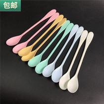  20-pack coffee spoon Milk mixing spoon Colored pudding spoon Plastic milk tea mixing stick