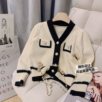 Qiwei Han Gentle Wind Sweater Women 2022 Spring New Small Fragrant Wind Sweet Knitted Cardigan Jacket Short