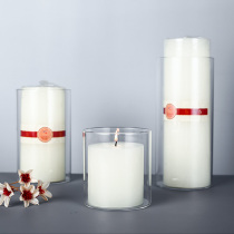 European-style glass candlestick Round transparent candlelight dinner Home decoration High borosilicate high temperature resistant candlestick