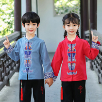 Tang suit boys 2021 new spring and autumn Chinese style girls Chinese Hanfu mens treasure autumn costume long sleeve costume