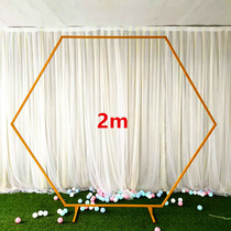 Wedding props creative geometric hexagonal iron arch shelf ring background screen forest wedding arrangement