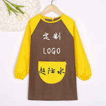Cover children long sleeve waterproof painting clothes kindergarten eating anti-dressing painting apron custom logo printing