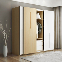 Nordic wardrobe Simple modern sliding door assembly Home master bedroom sliding three-door storage locker Large cabinet