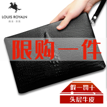 Handbag mens dermis Handmade with handbag Bull Leather Soft Leather Tide Envelope Bag Men Casual Hand Grip Bag Large Capacity Wallet