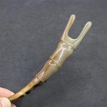 15-18cm scalper horn carving pattern nose scraping yellow flower color engraving American nose u-shaped point Stick Price