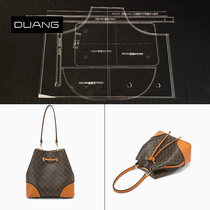 Handmade Leather With Diy Bucket Bag Acrylic Plate Type Drawings Leather Art Leather Single Shoulder Diagonal Satchel Making Paper Gaggi