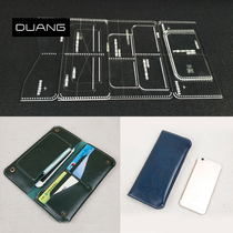 Long money clip hand holding wallet version drawing Acrylic Paper sample Artisanal Leather with diy plate type paper lattice