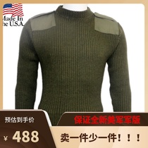 US origin US army public hair military version mens knitted stretch slim-fit crew neck army commando sweater