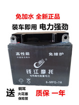 Motorcycle Qianjiang battery 12V9a battery dry battery 125 Power pedal bending beam car 7AH5a maintenance-free
