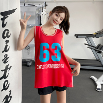 Sports T-shirt womens summer thin quick-dry skinny yoga shirt professional running training basketball sleeveless fitness suit