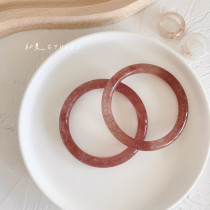 Cant get a glimpse natural pigeon blood red strawberry Crystal trick peach blossom thin round crystal bracelet female jade bracelet
