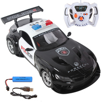 One-key door door remote control car police car charging wireless electric remote control car model boy toy children gift