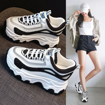 Little dad shoes womens ins tide 2021 Spring and Autumn New thick-soled inner womens shoes summer leisure sports