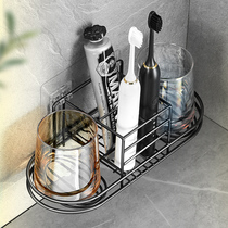 Bathroom toothbrush holder non-perforated toothbrush holder rinse Cup brush cup set wall-mounted bathroom tooth rack rack