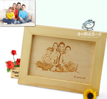 Woodcut Valentine's Day Birthday Gift Woodboard Painting Personalized Customization Memorial DIY Wedding Carving for Male and Female Friends