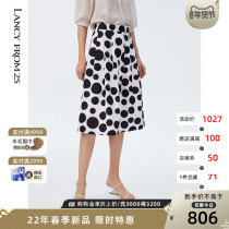 Lanzi Spring 2022 new long style Foreign wave dot polka dot retro Hepburn style puffy skirt