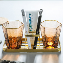 Light luxury household ins couple wash cup set shelf glass brush Cup pair Nordic tooth cylinder high-end