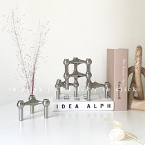 click retro molecular Candlestick ornaments stackable stainless steel reengraved version metal Nordic ins home decoration