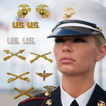 American infantry collar Marine collar badge Collar Badge Dress Accessories Military Memes Metal Badges Video Props