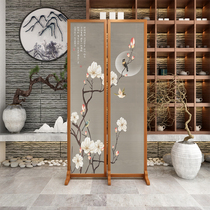Chinese screen partition wall living room office hotel dining room bedroom shielding home solid wood mobile folding flowers and birds