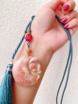 Hainan Yunman Coral Jade Design Couple Girlfriend Pendant Jade Wool Chain Pure Natural Studio