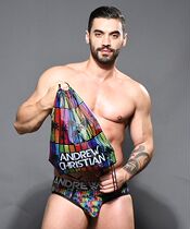 (Spot) AC Andrew Christian rainbow electronic carnival drawstring backpack 8571