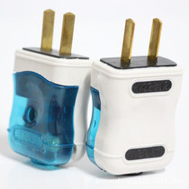 Pure copper 2-pin 10A plug two-pin plug wire two-pin two-eye two-pole single-phase plug 2-hole triple plug