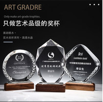  Crystal trophy authorization card customized customized creative medal Glass epidemic volunteer excellent employee souvenir