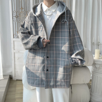 Plaid windcoat jacket male mid-length spring autumn casual clothes design senses advanced large code jacket Chains spring clothing