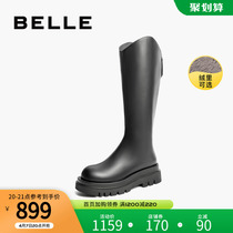 Thyme Bottom High Drum Rider Boots Female Winter New Mall with Bull Leather Long Boots Gush X3V1DDG1