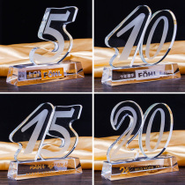 Crystal Trophy Anniversary Celebration 1 5 10 15 20 Excellent Employees Annual Meeting Chamber of Commerce Company Gift Customization